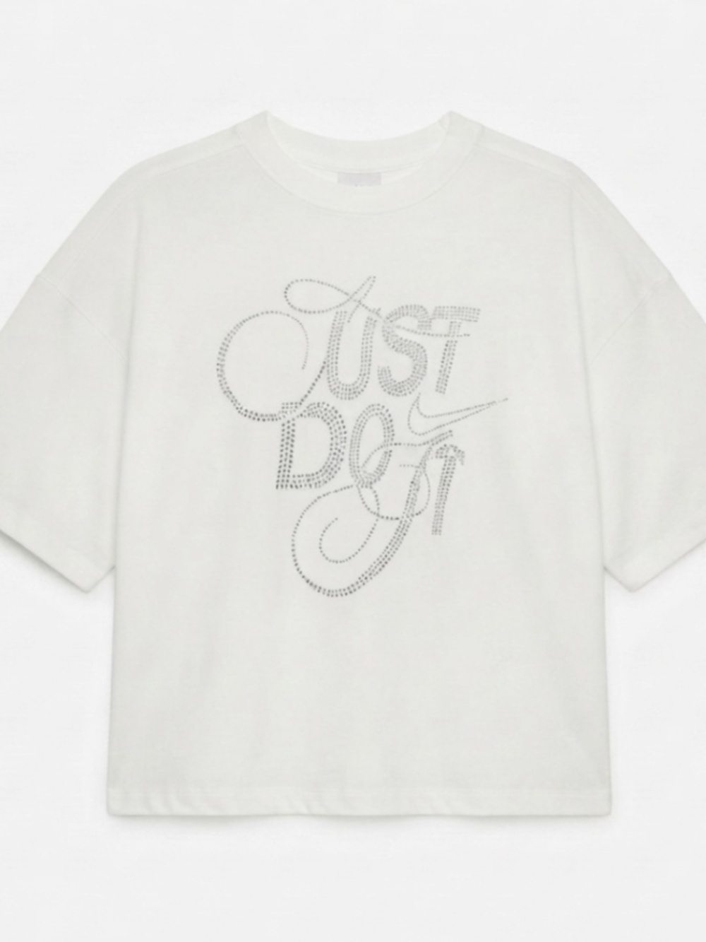 Nike Oversized Rhinestone Women's Tee White Sized M